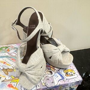 Jeffrey Campbell Textured Cream Platform Heels